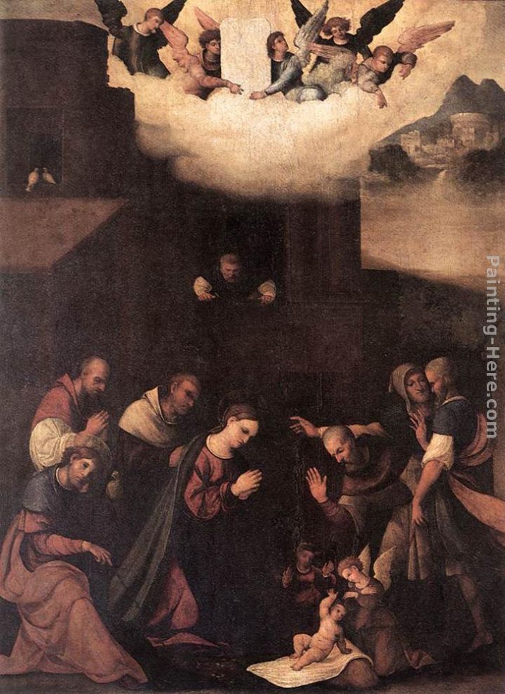 Adoration of the Shepherds painting - Ludovico Mazzolino Adoration of the Shepherds art painting